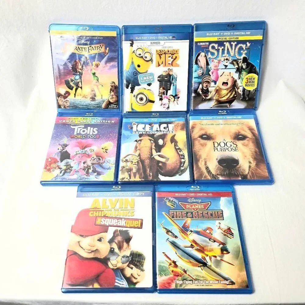 Kids Blu-ray Lot Despicable Me 2 Sing Trolls